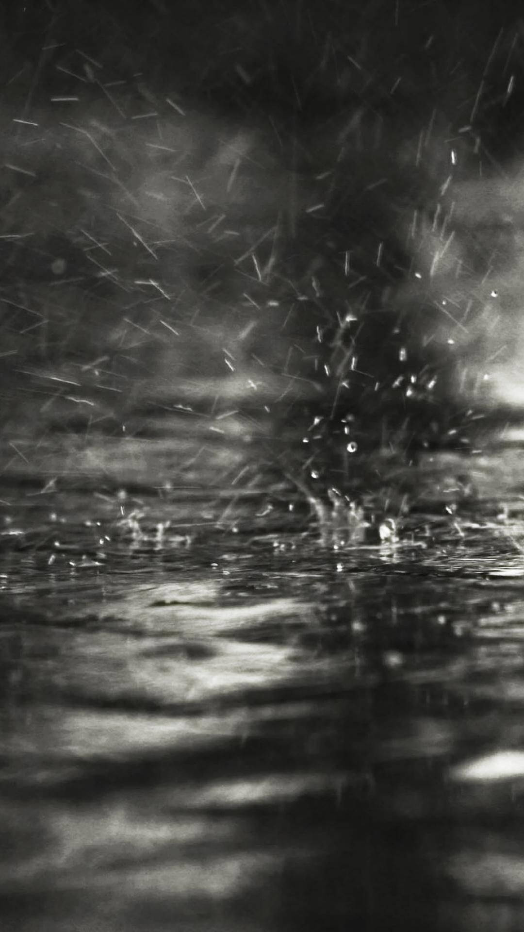 Grey Iphone Rain On Puddles Background