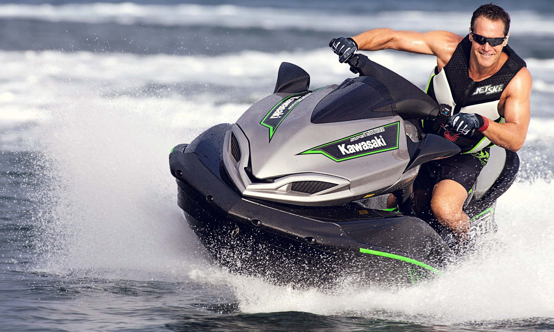 Grey Kawasaki Jet Ski Background