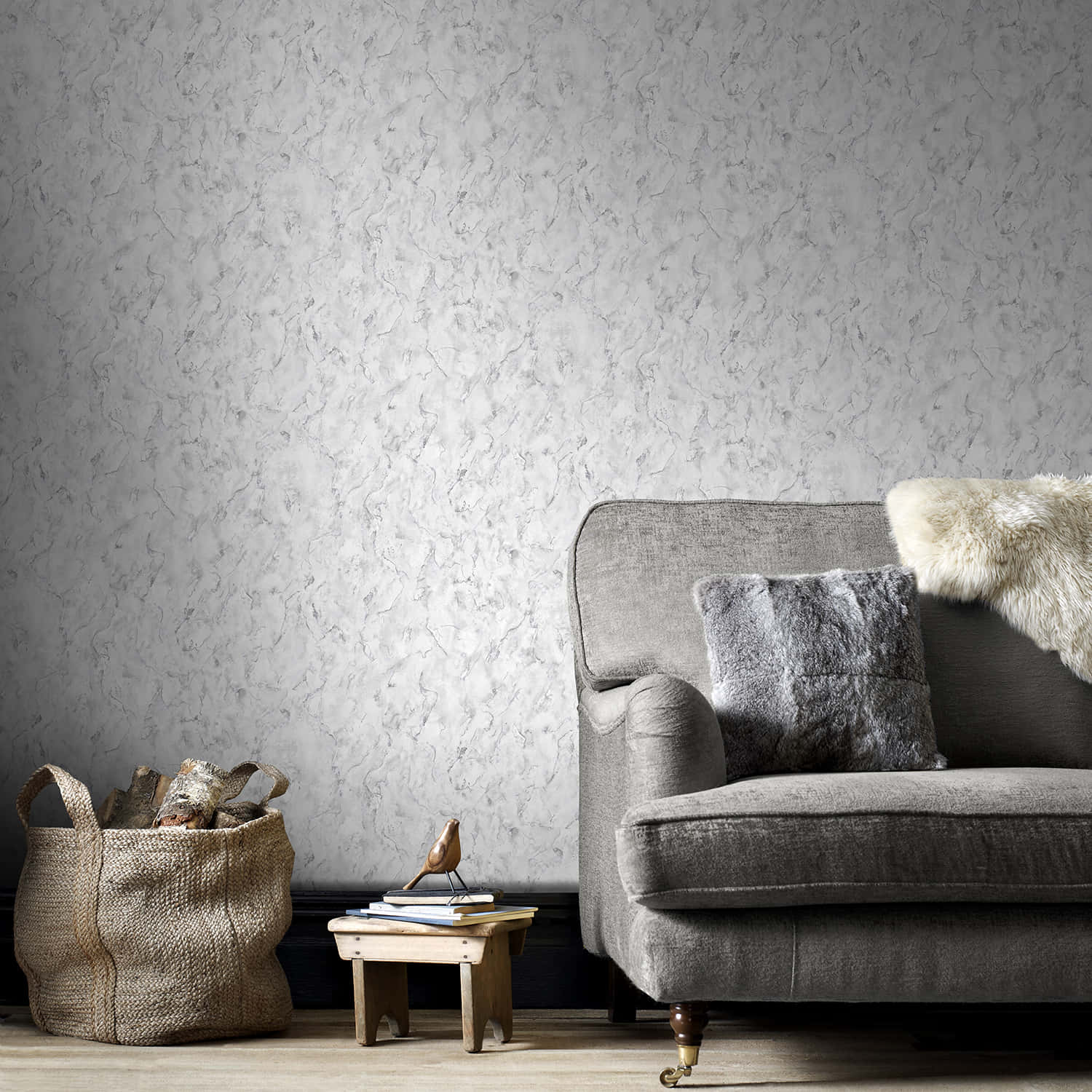 Grey Marble With Sofa Background