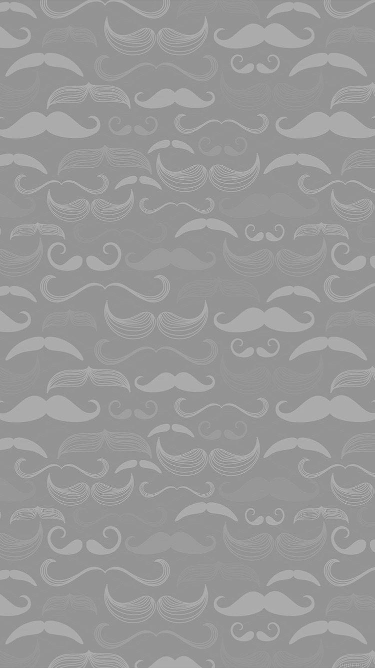 Grey Moustache Cute Iphone Lock Screen Background