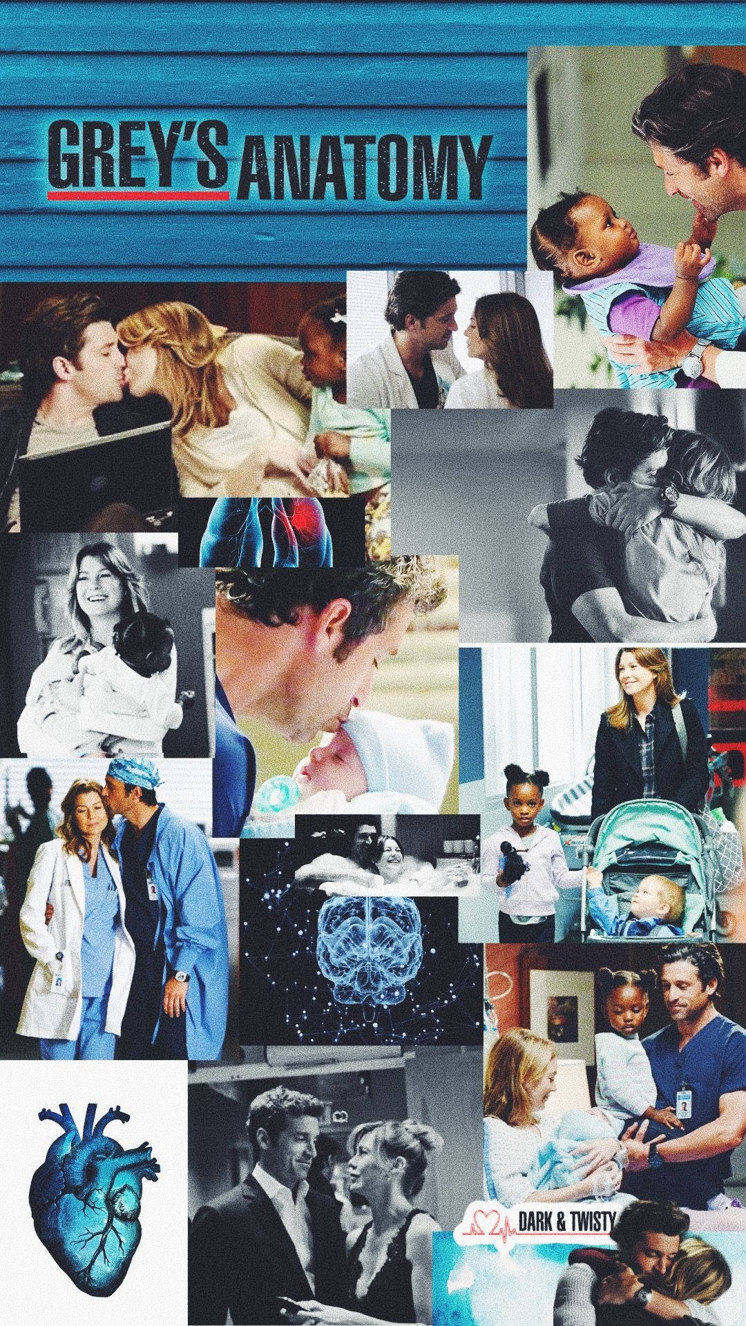 Grey's Anatomy Meredith And Derek Collage Background