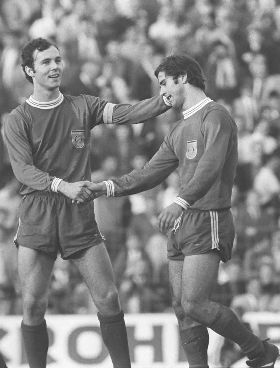 Greyscale Bayern Munich Gerd Muller And Franz Beckenbauer