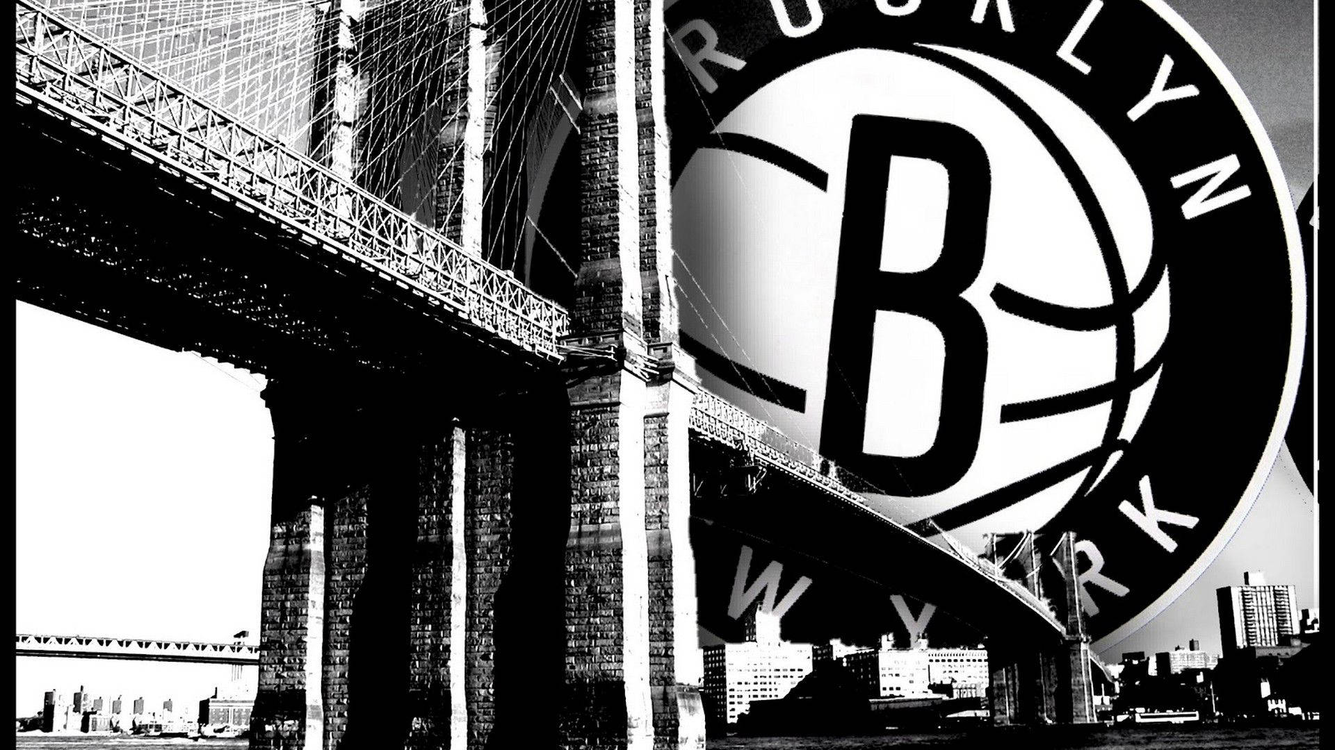 Greyscale Brooklyn Nets Logo