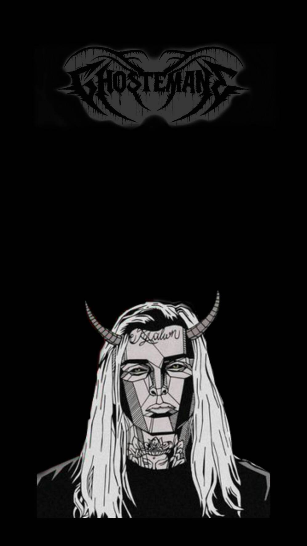Greyscale Ghostemane Low Poly Art Background