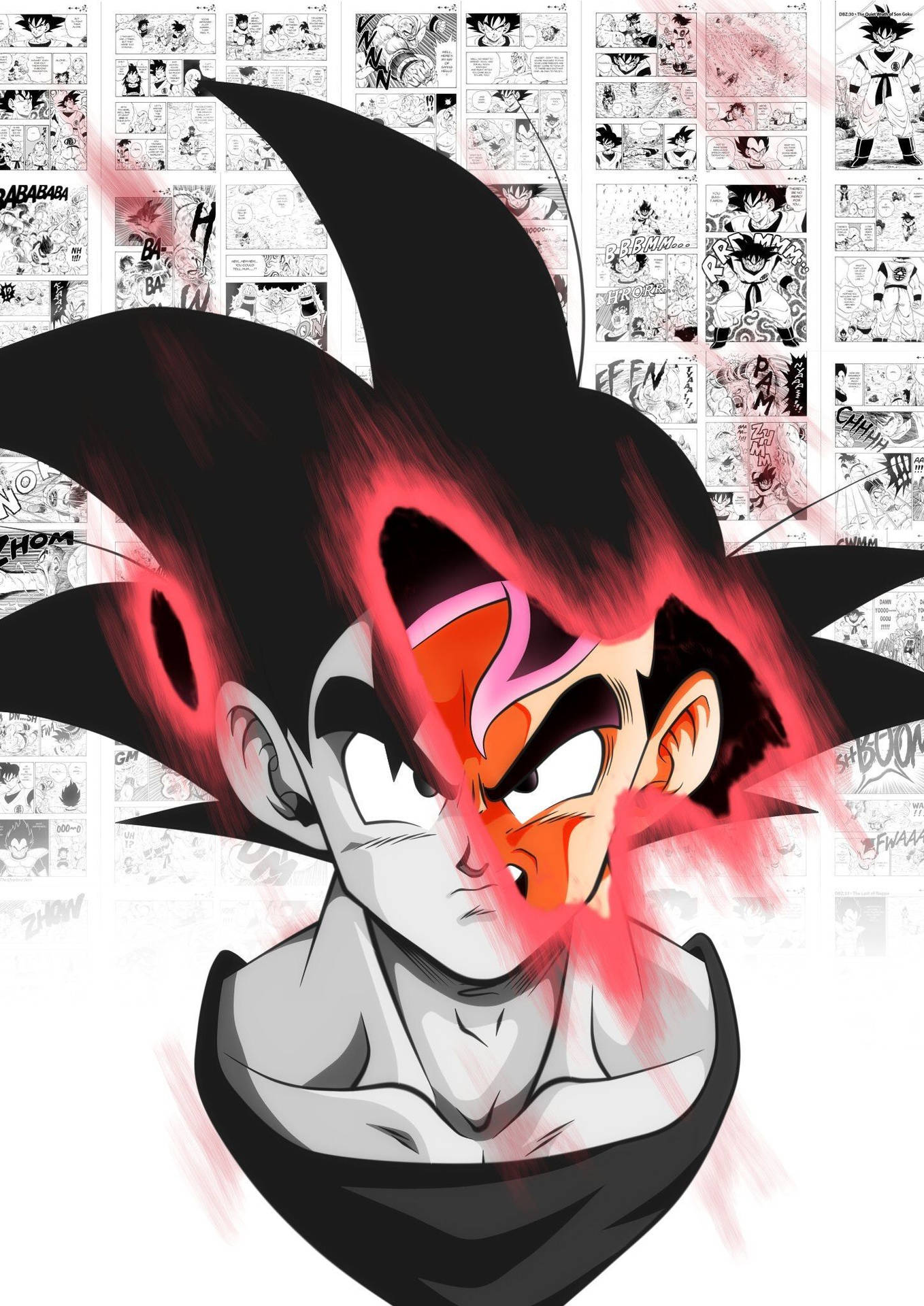 Greyscale Kioken Goku Portrait