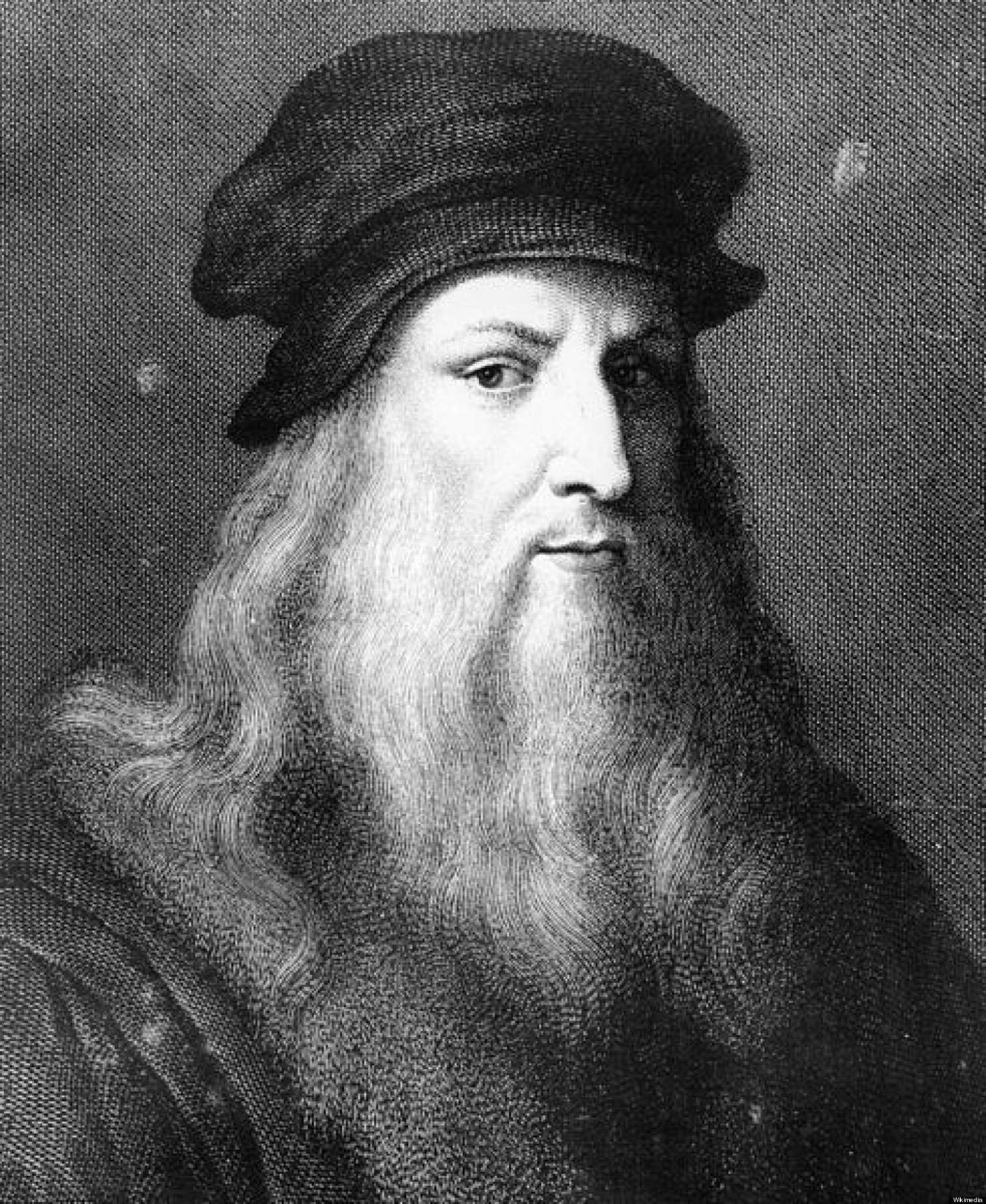 Greyscale Leonardo Da Vinci Portrait
