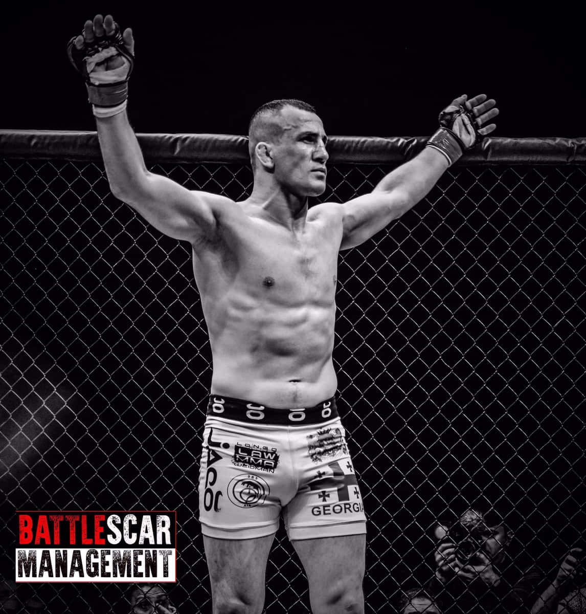 Greyscale Merab Dvalishvili Background