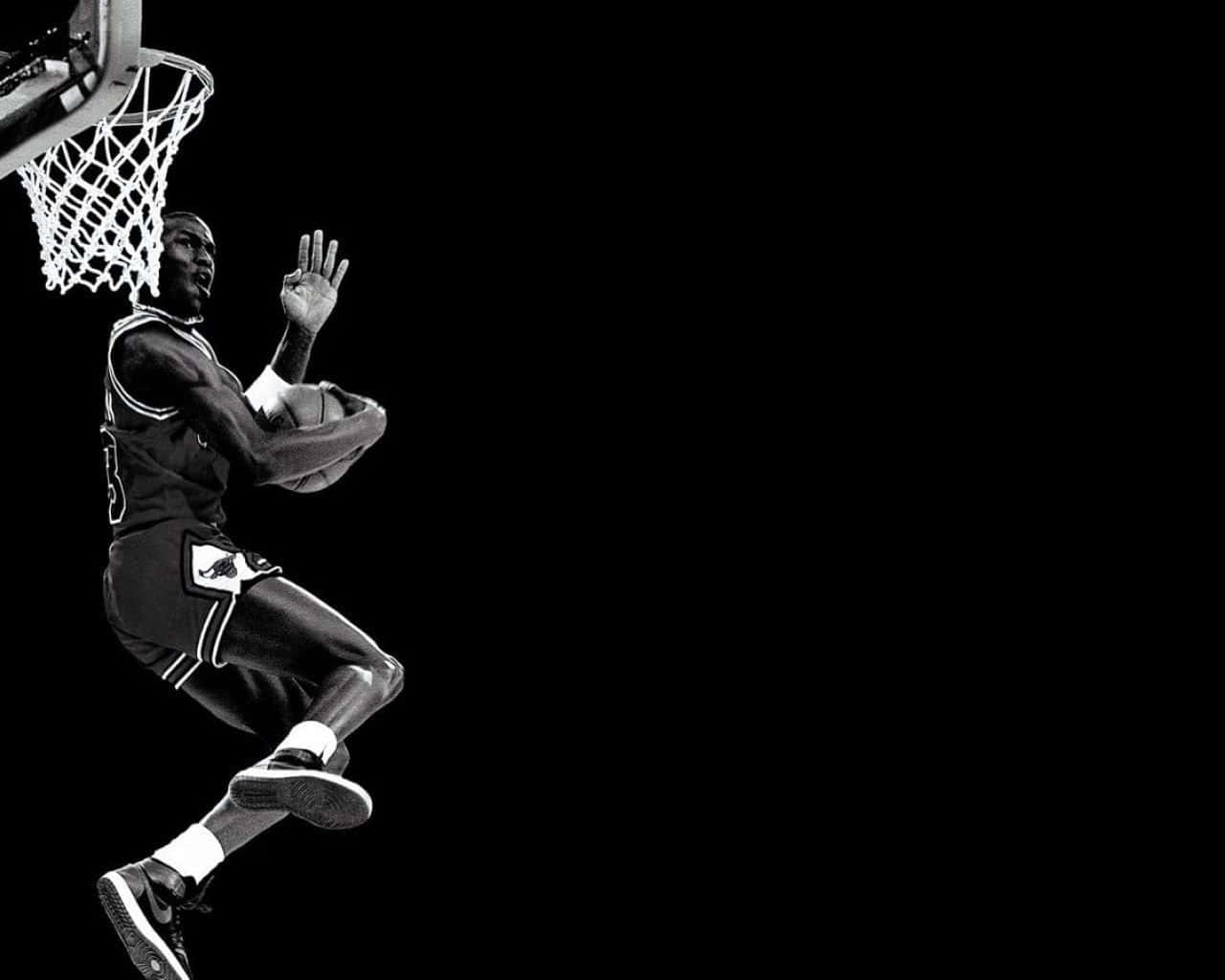 Greyscale Michael Jordan Dunk Background