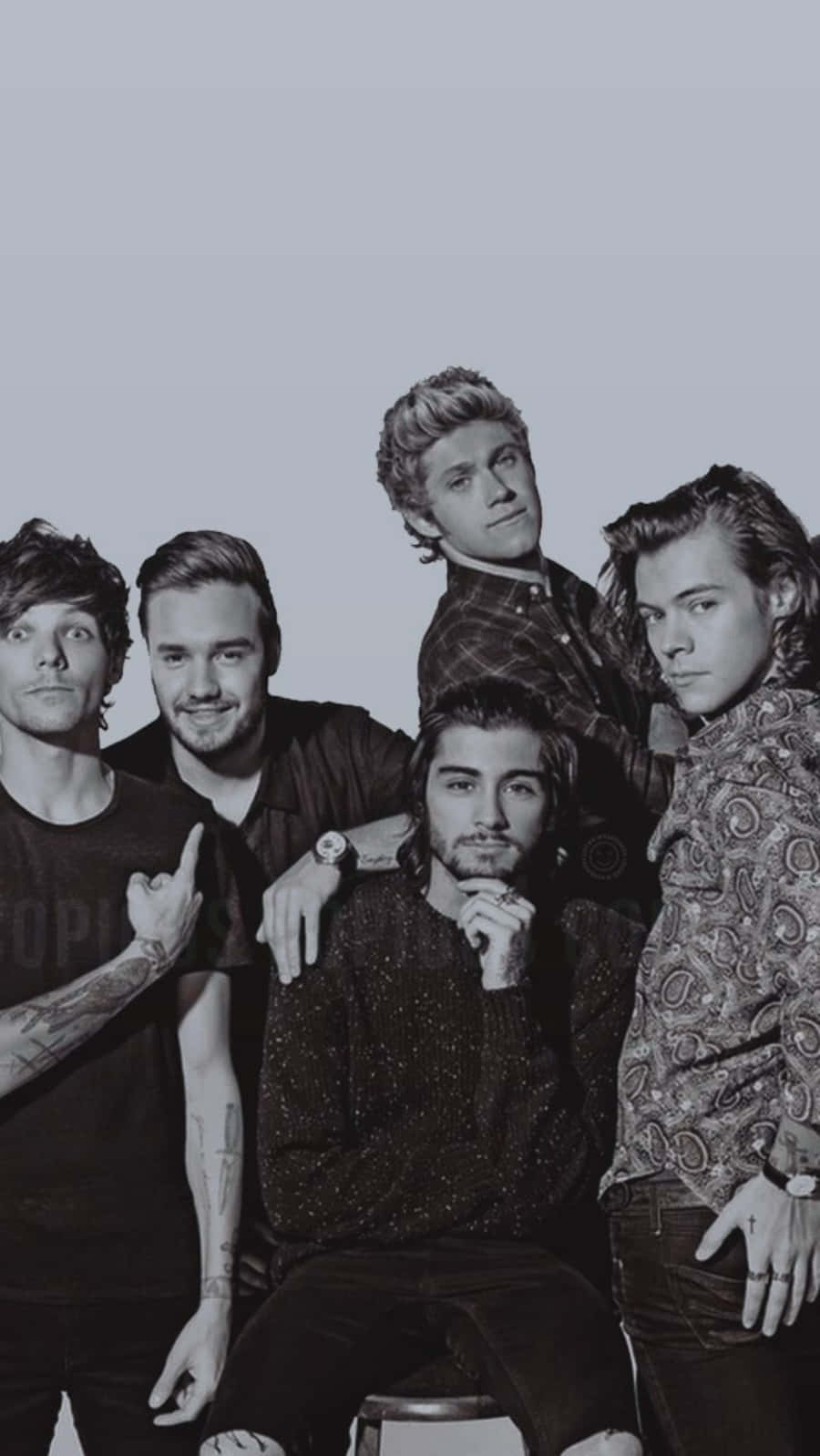 Greyscale Pop Boy Band 1 Direction Iphone