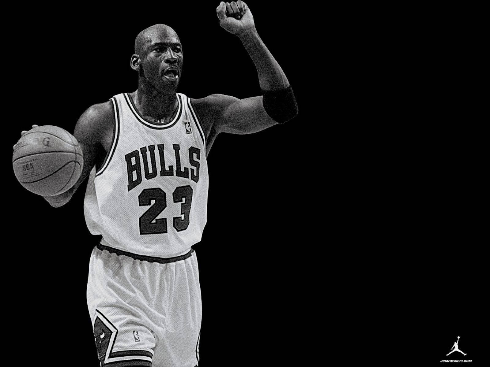 Greyscale Portrait Of Michael Jordan Hd Background