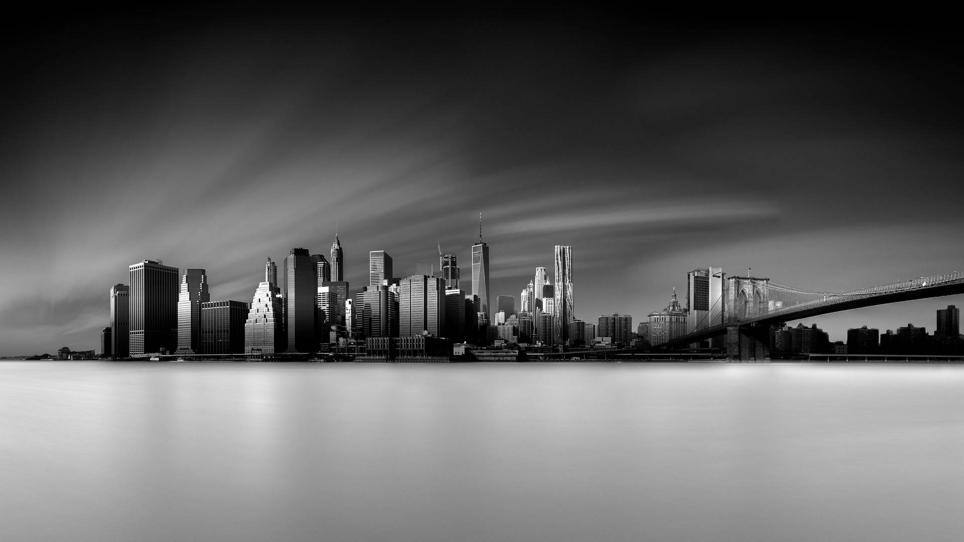 Greyscale Skyscrapers In New York 4k Background
