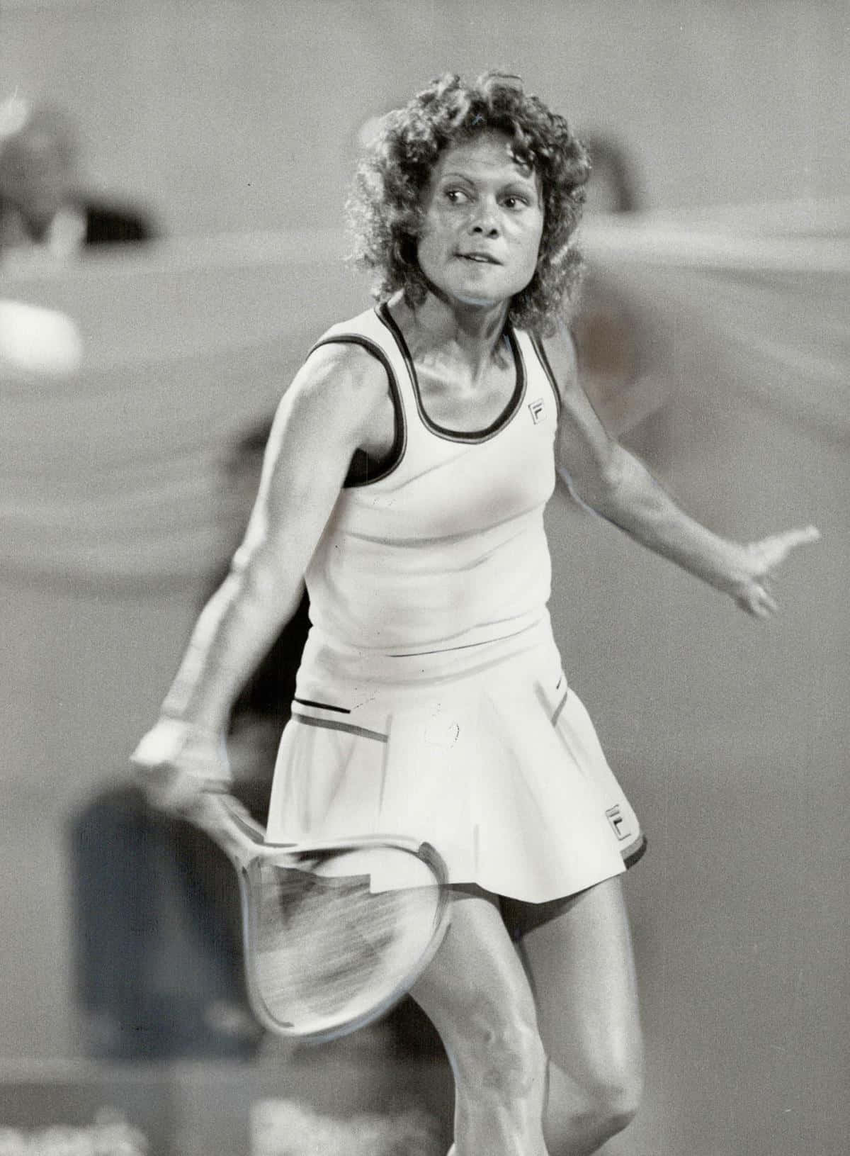 Greyscale Tennis Player Evonne Goolagong Cawley Background