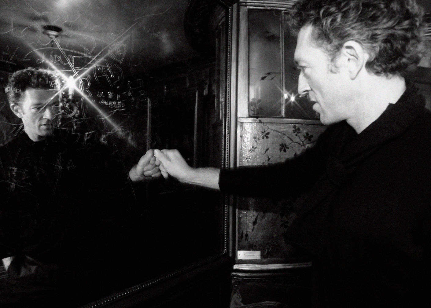 Greyscale Vincent Cassel Mirror Reflection