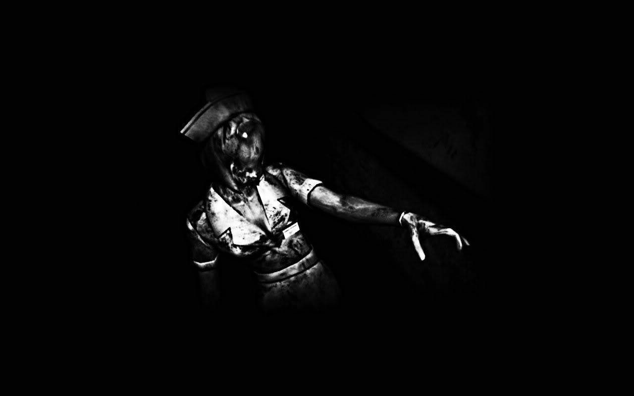 Greyscale Zombie Nurse Background