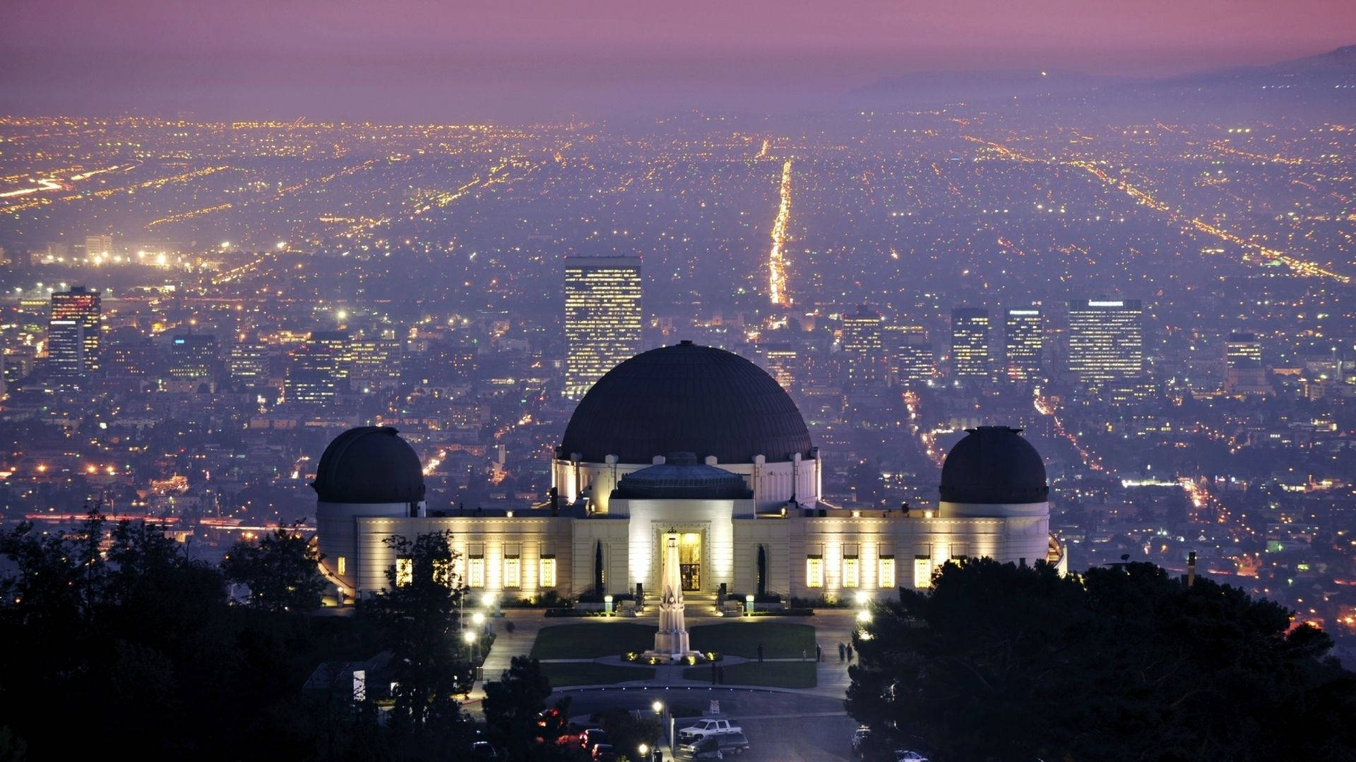 Griffith Observatory Los Angeles Night View Background