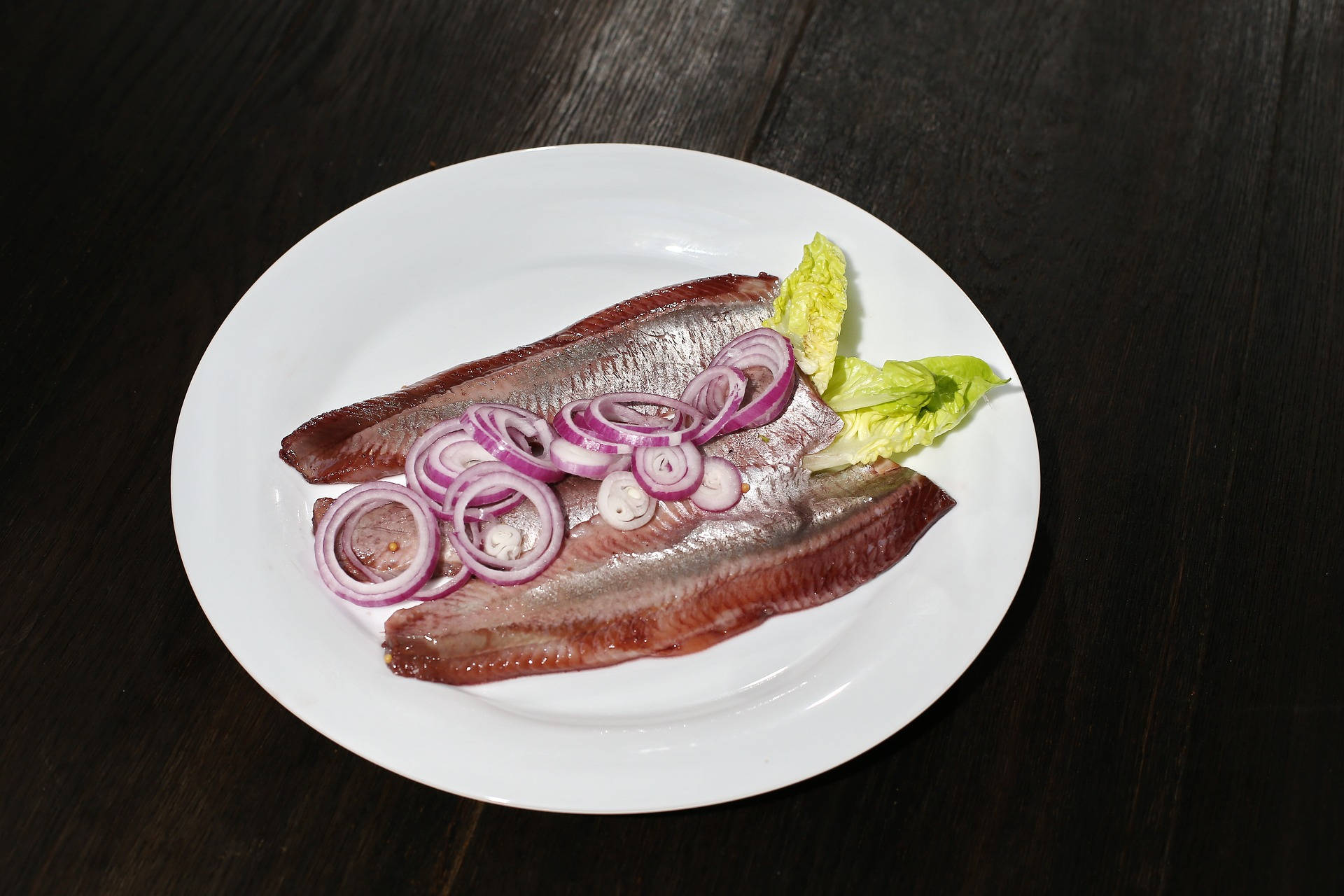 Grilled Boneless Herring With Onions Background