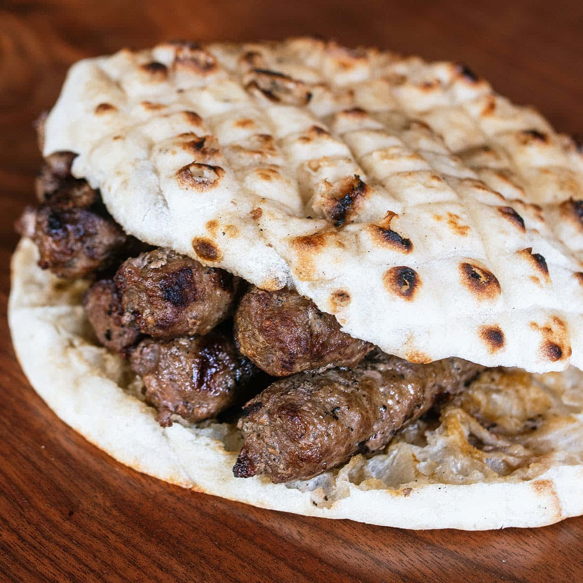 Grilled Ćevapi Pita Burger Background