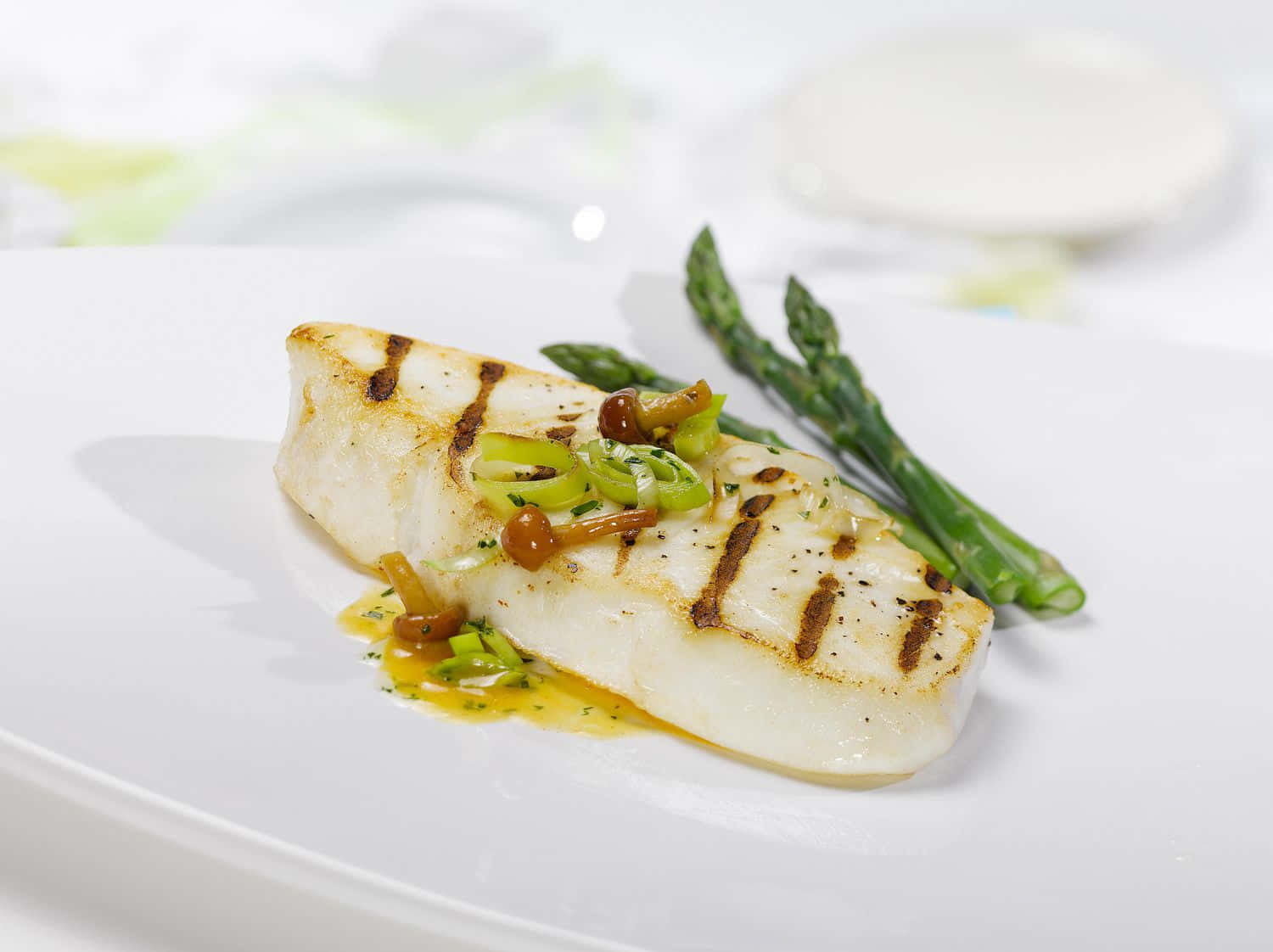 Grilled Halibut Steak Plating