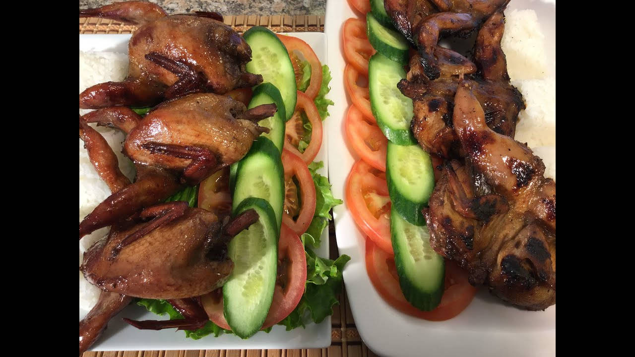 Grilled Quails With Cucumbers And Tomatoes