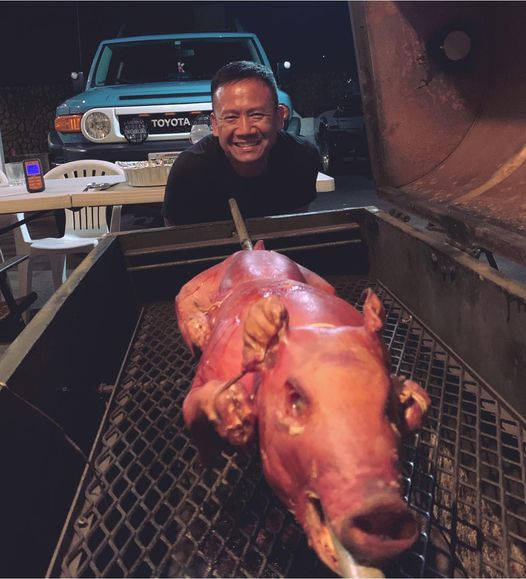 Grilling Lechon