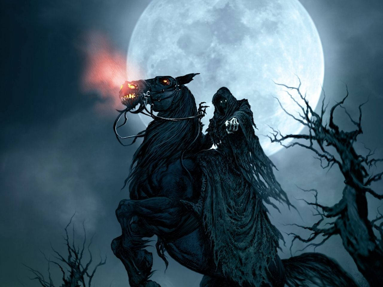 Grim Reaper Black Horse Art