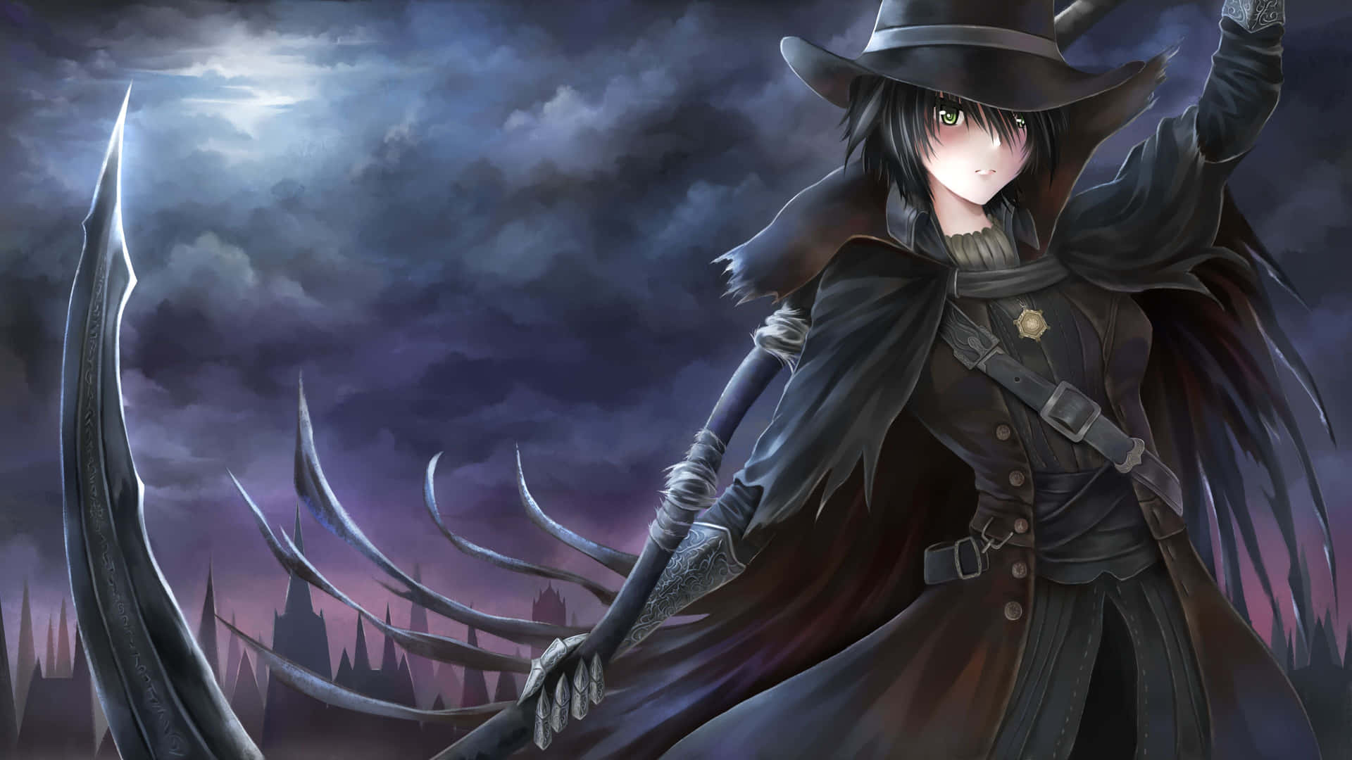 Grim Reaper Bloodborne Anime Cartoon Background