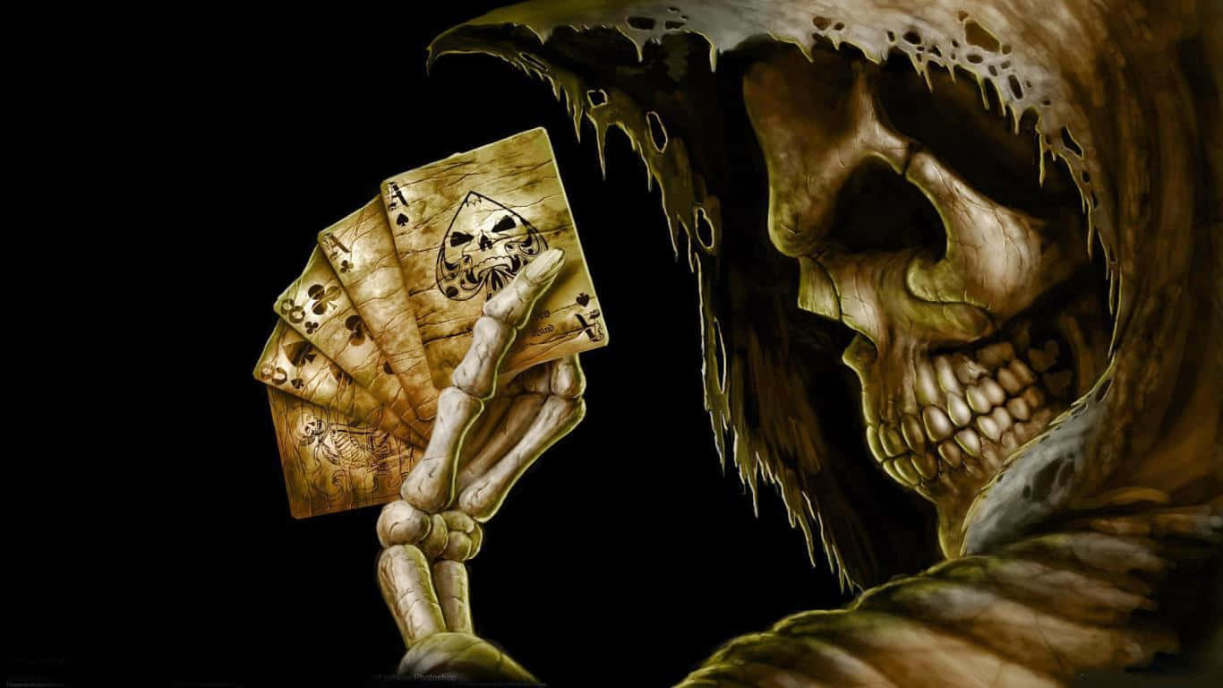 Grim Reaper Card Game Horror Art Background