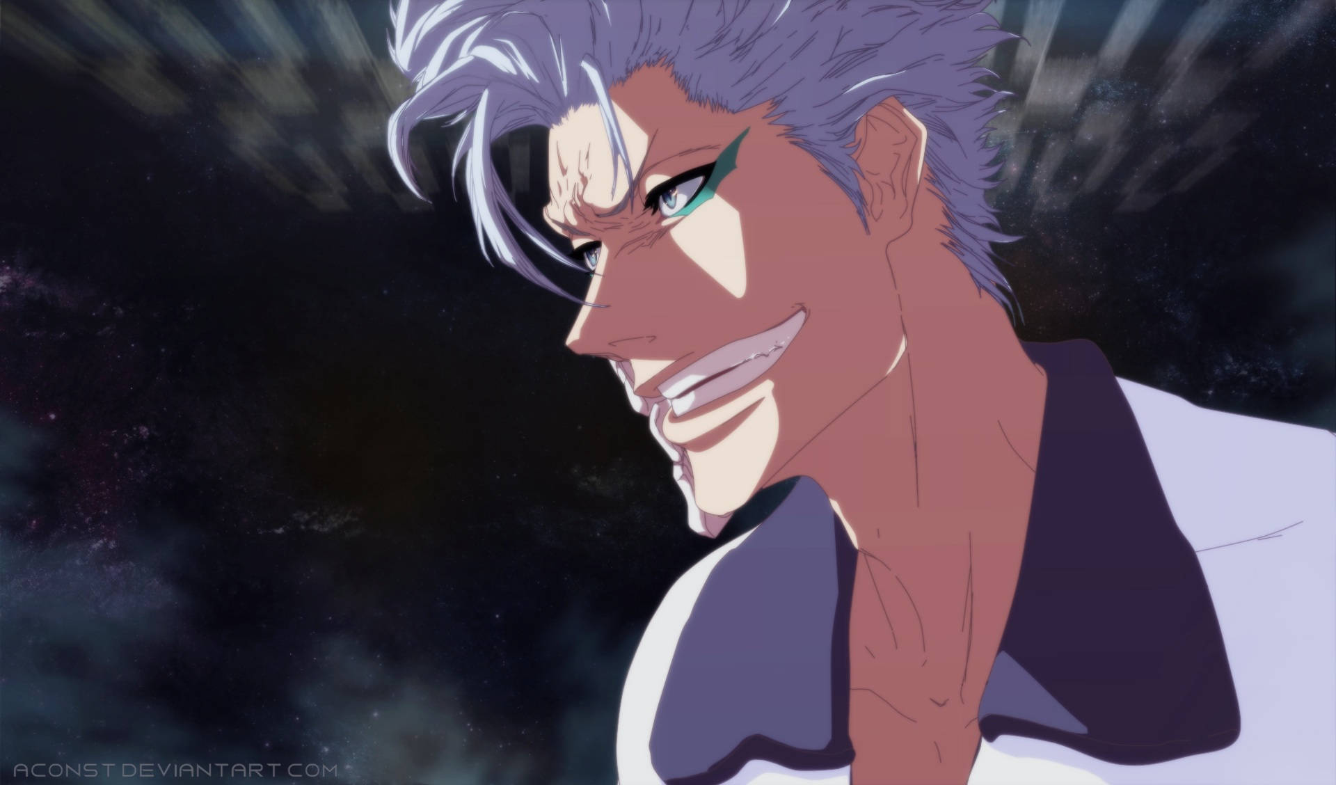 Grimmjow Excited Grin Background