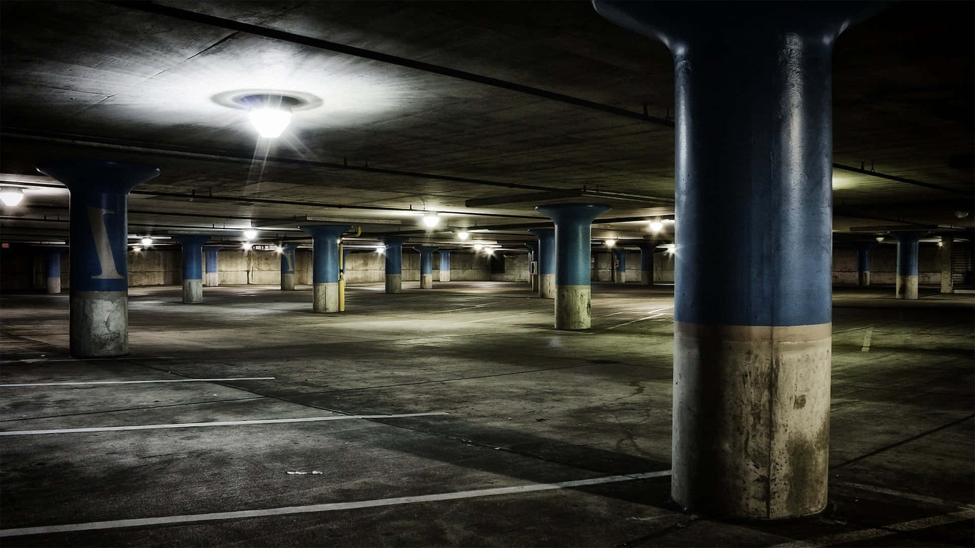 Grimy Empty Building Parking Lot Background