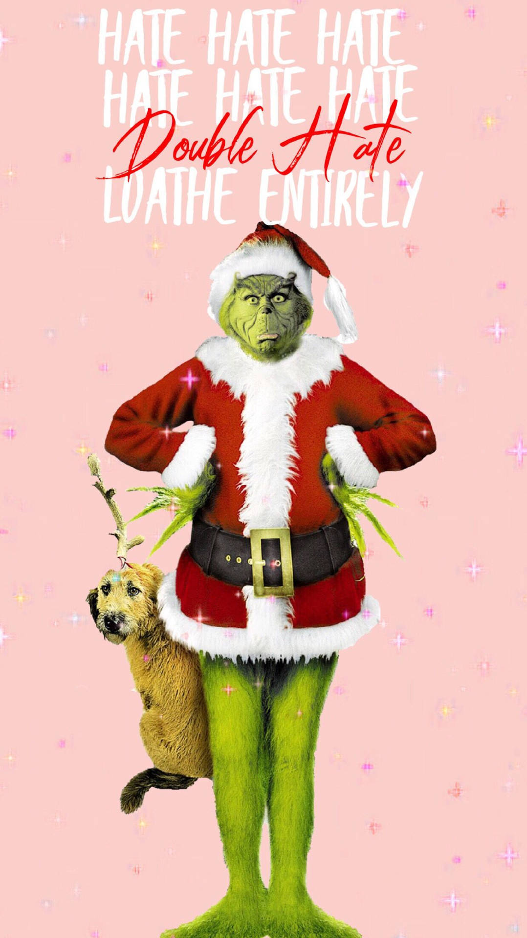 Grinch And Dog Double Hate Quotes Background