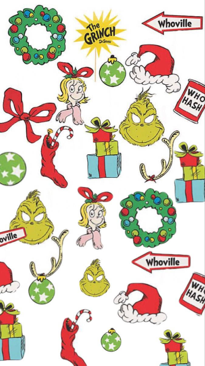 Grinch Christmas Icons Background