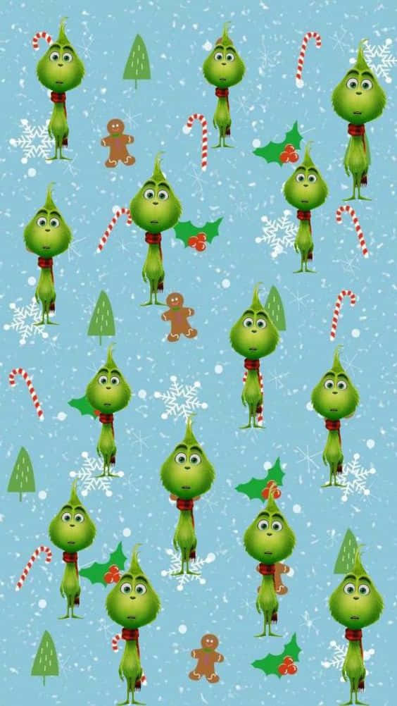 Grinch Christmas Iphone Candy Cane Background