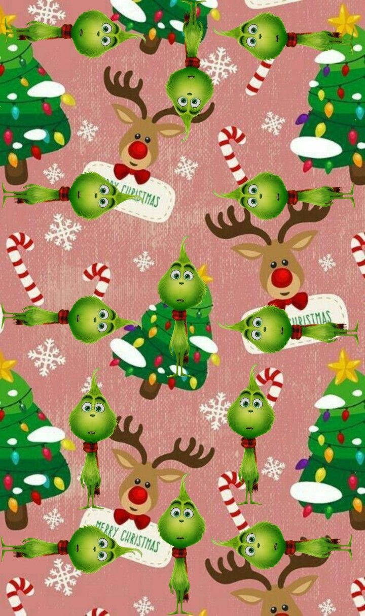 Grinch Christmas Pattern Background