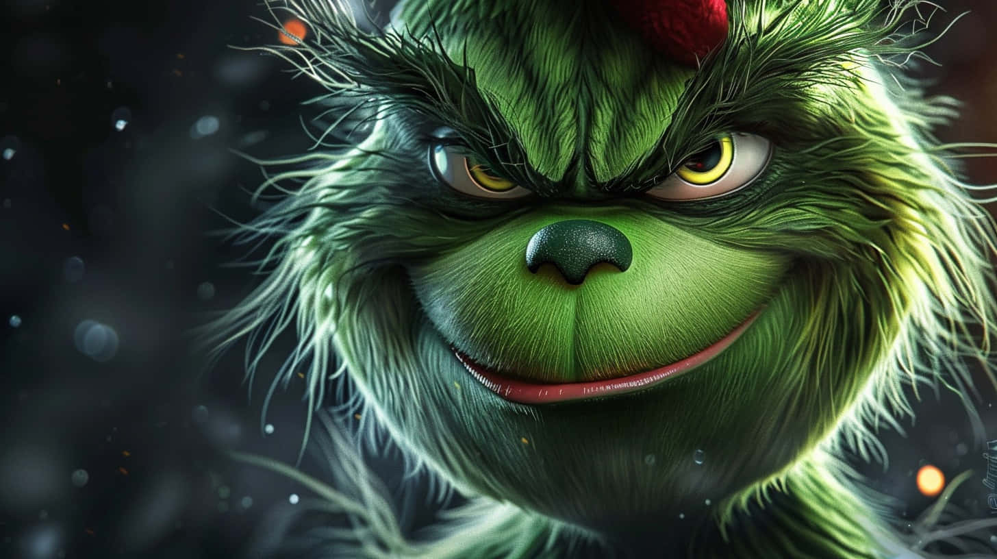 Grinch Close Up Smirk Background