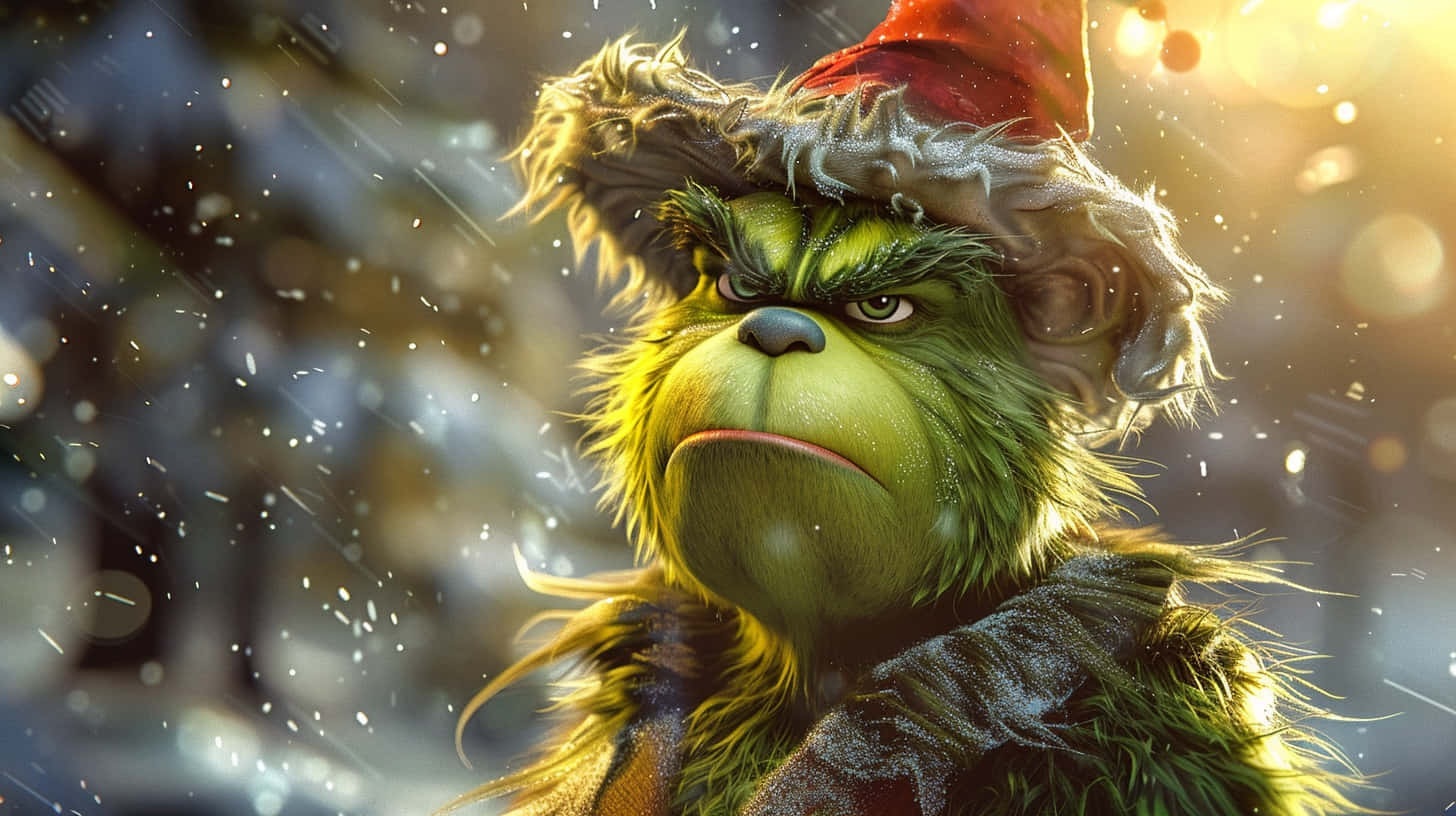 Grinch In Snowy Weather Background