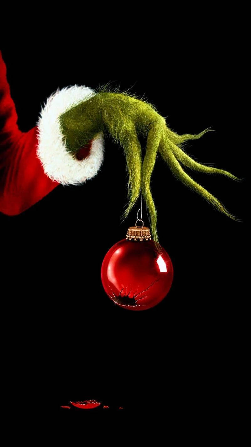 Grinch's Hand With Ball Background