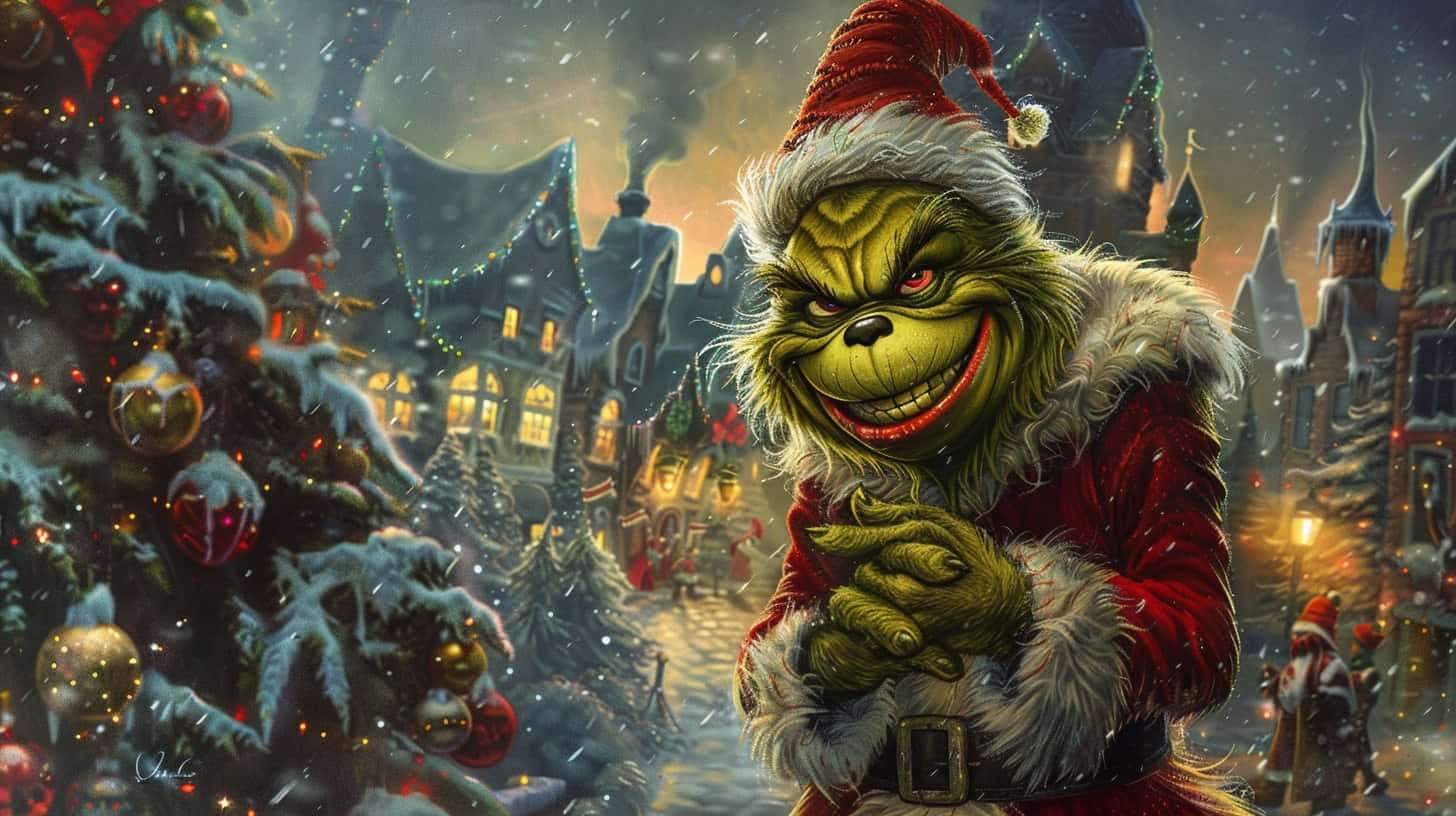 Grinch Scheming Christmas Eve Background