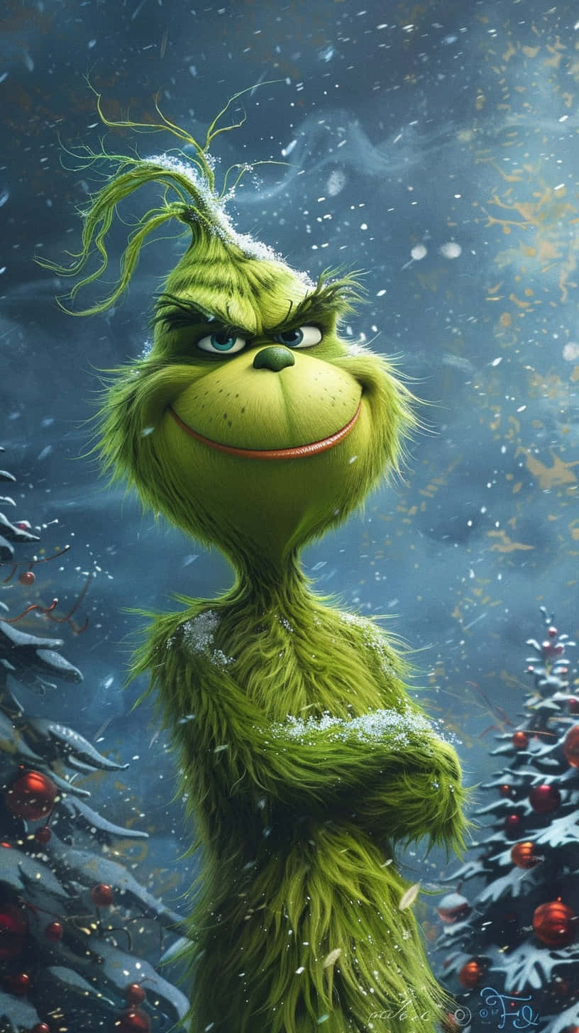 Grinch Smirkingin Snowfall.jpg Background