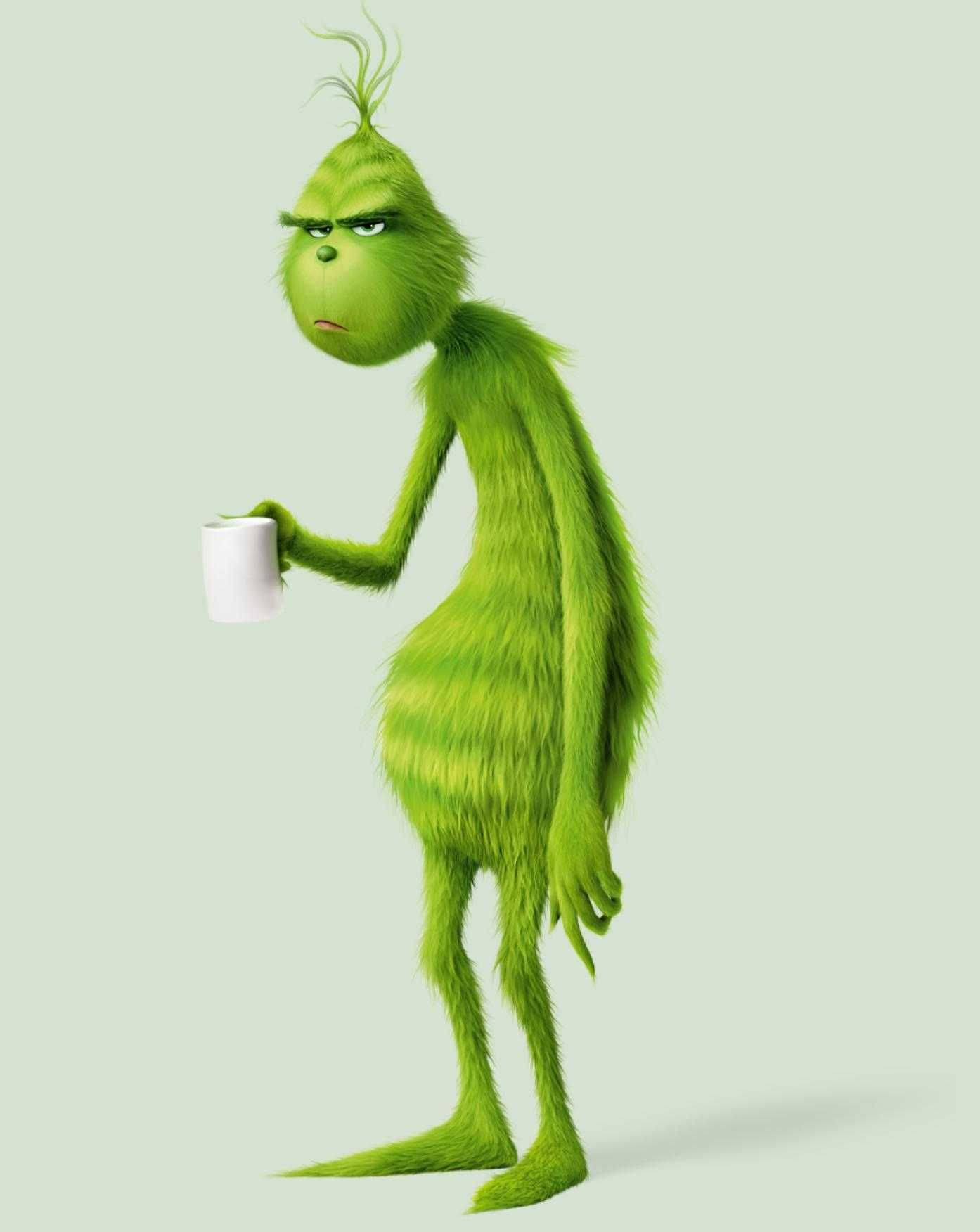 Grinch With Coffee Background