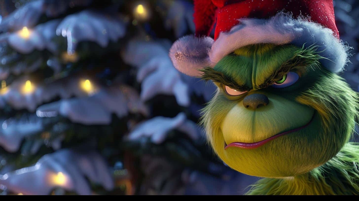 Grinchin Santa Hat Background