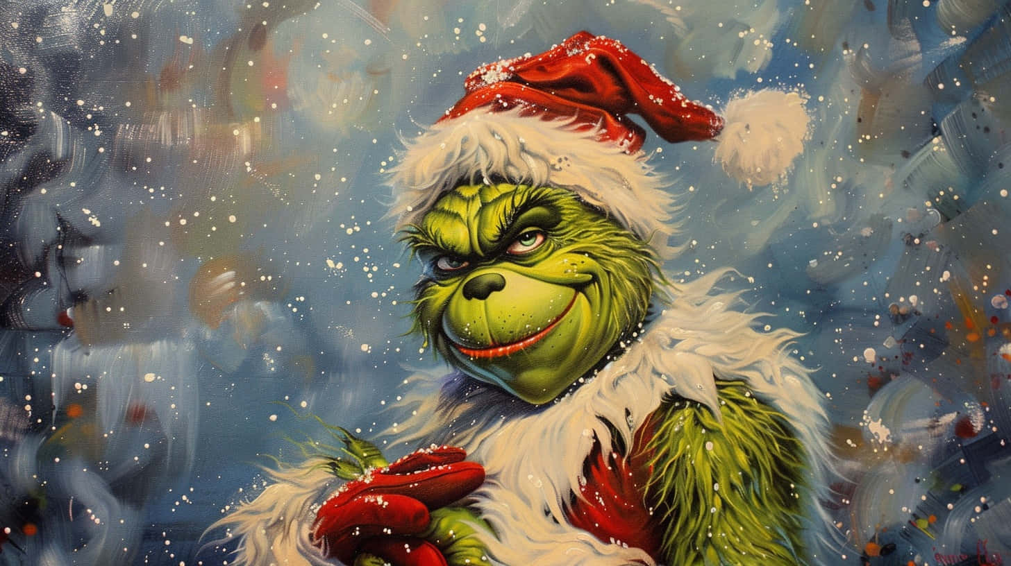 Grinchin Santa Hat Artwork Background
