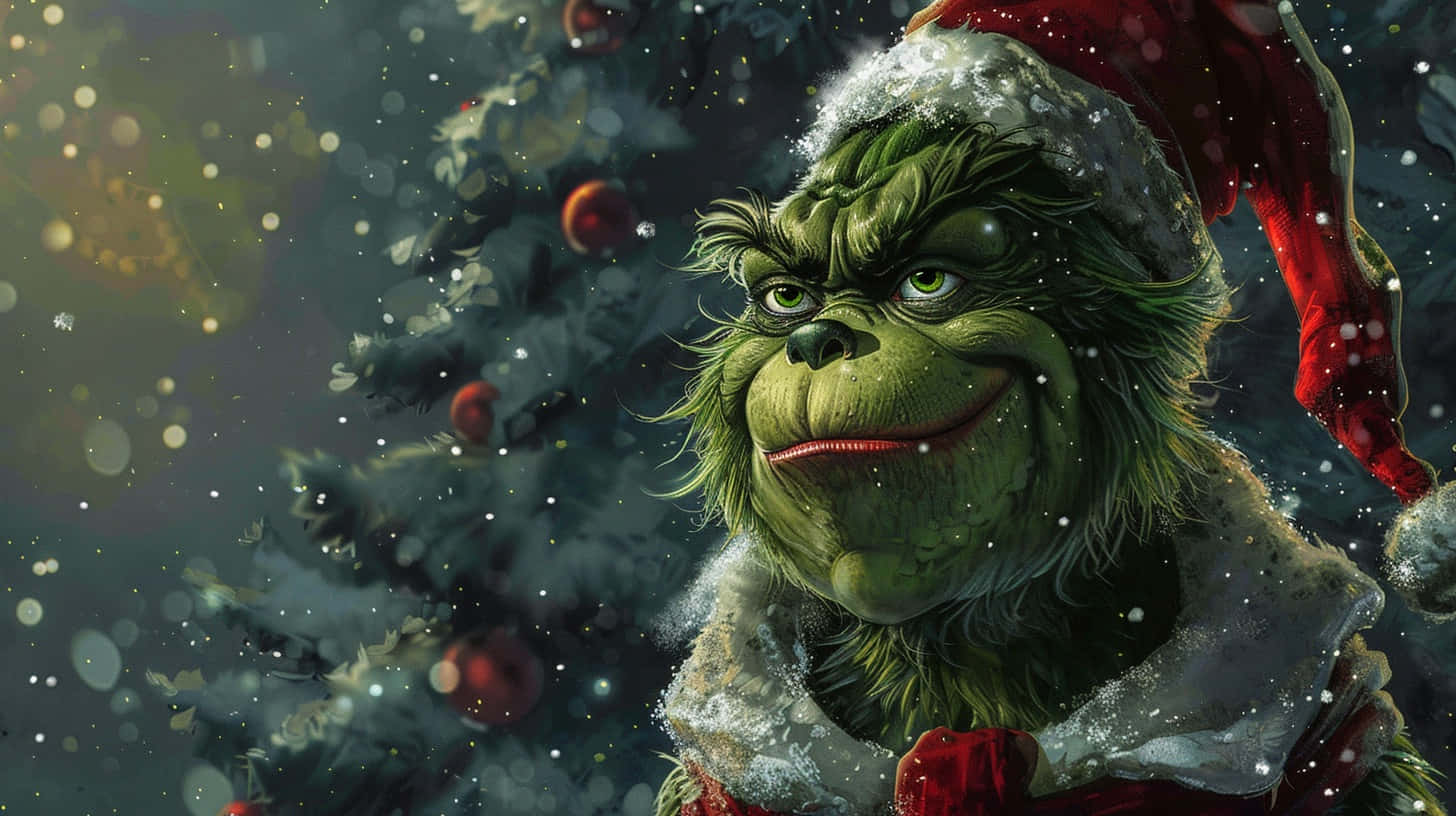 Grinchin Snowy Christmas Background