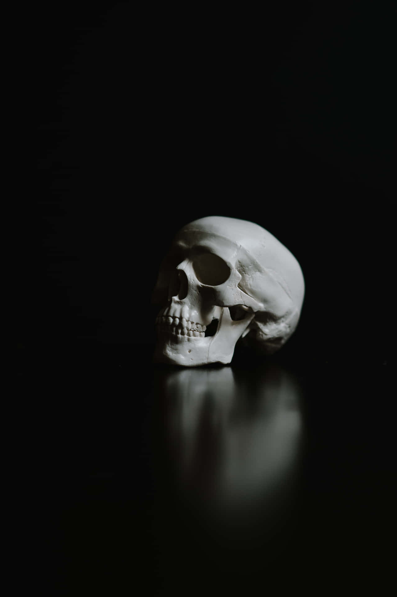 Grinning Black Skeleton Background