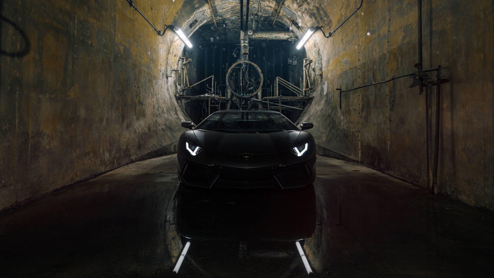 Gritty Black Lamborghini Background