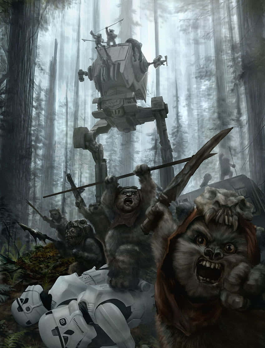 Gritty Ewok Background