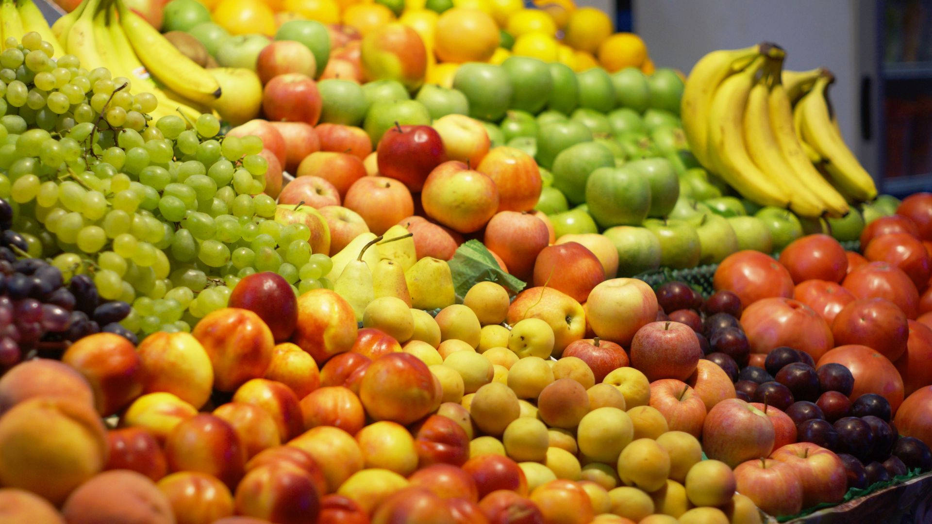 Grocery Heaps Fruits Background