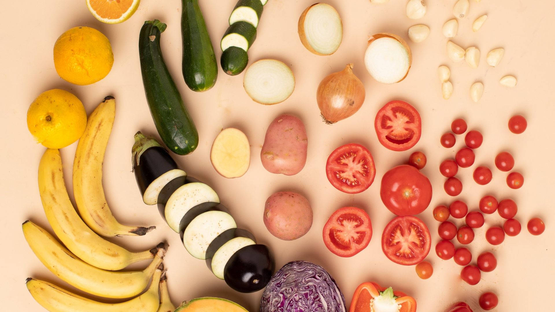 Grocery Items Sliced Tomatoes Background