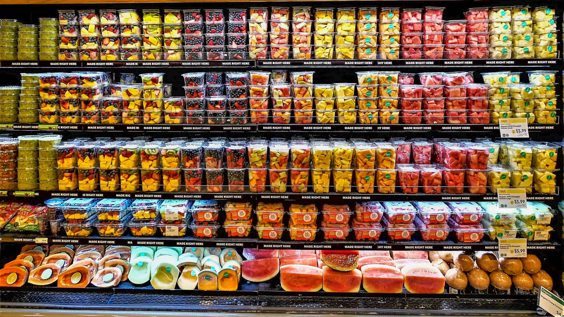 Grocery Packed In Plastic Containers Background