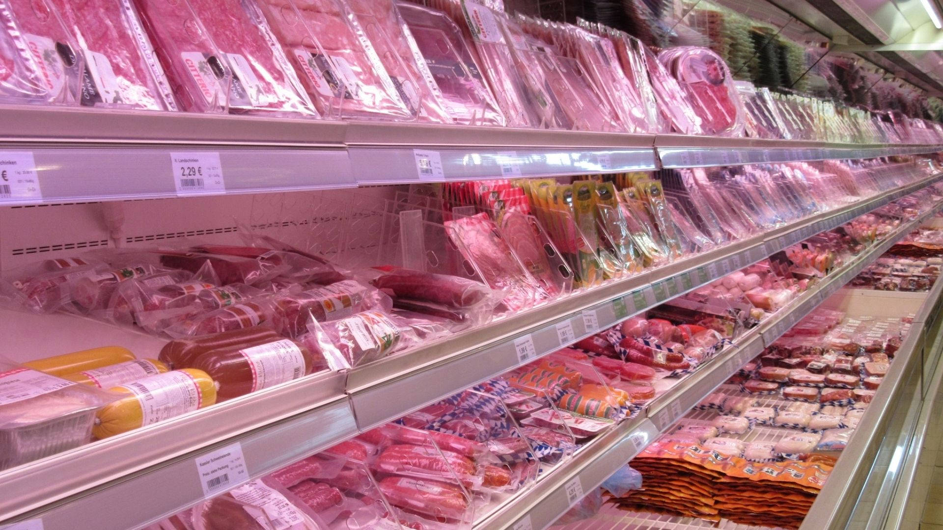 Grocery Store Meat Products Background