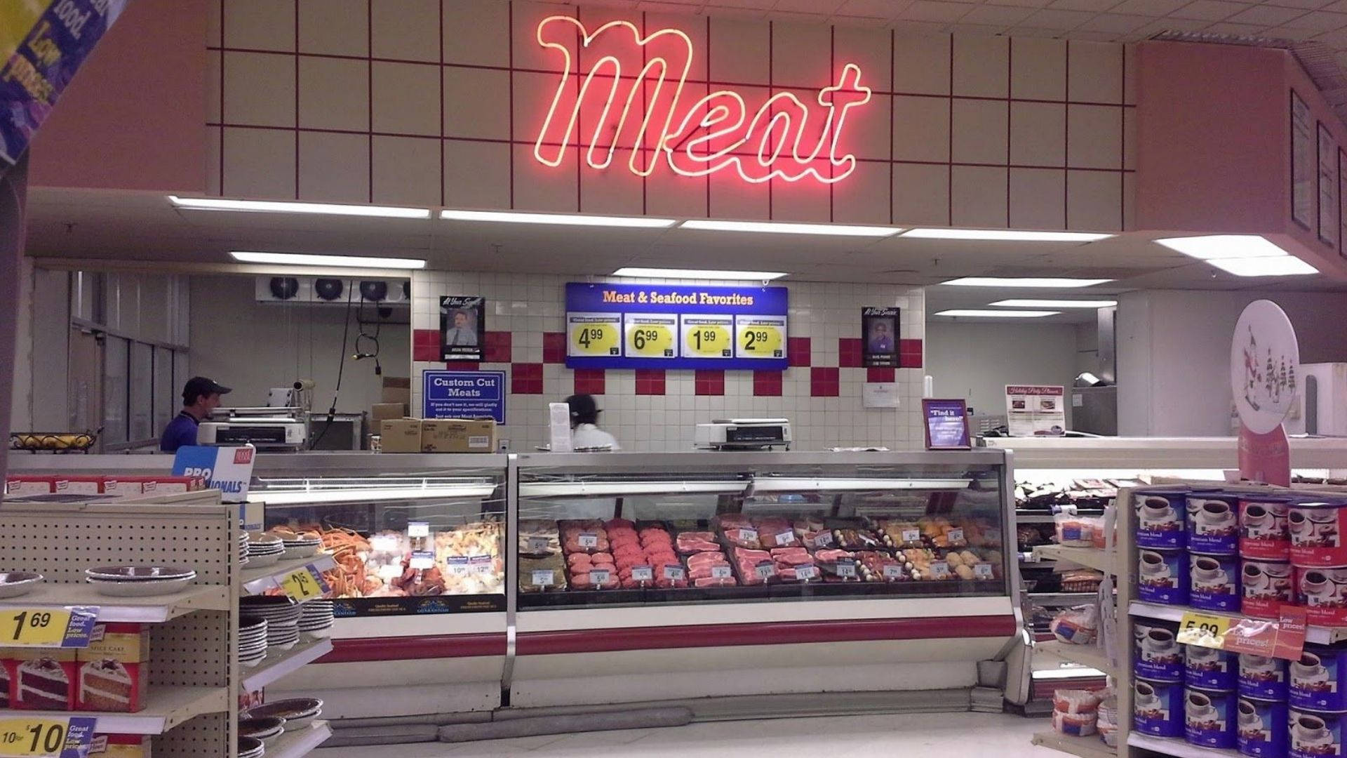 Grocery Store Meat Section Background